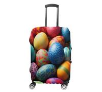 NONHAI Housses de bagage de voyage pour le jour de Pâques - Œufs colorés - Housse de bagage élastique lavable - Housse de valise extensible anti-poussière pour bagages de 48 à 81 cm, Style :, L,