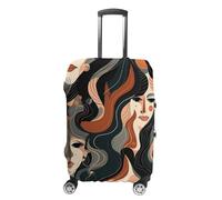 NONHAI Housses de bagages de voyage à motif abstrait visage humain - Housses de bagage élastiques et lavables - Housse de protection pour bagages de 48 à 81 cm, Style :, L, Imprimé