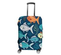 NONHAI Housses de bagages de voyage à motif de poissons, housses de bagage élastiques et lavables - Housse de protection pour valise de 48 à 81 cm, Style :, S, Imprimé