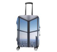 NONHAI Housses de bagages de voyage avec gratte-ciel et bâtiments, housses de bagages élastiques et lavables - Housse de protection pour valises de 48 à 81 cm, Style :, S, Imprimé