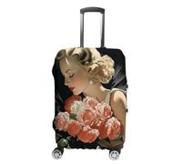 NONHAI Housses de bagages de voyage pour femme tenant une rose - Housse de bagage élastique lavable - Housse de protection pour bagages de 48 à 81 cm, Style :, XL, Imprimé