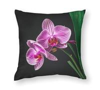 NONHAI Housses de coussin carrées douces, motif orchidées, double face, pour maison, canapé, voiture, 35,6 x 35,6 cm