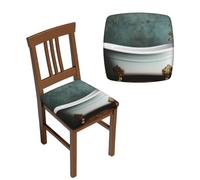 NONHAI Lot de 4 housses de siège extensibles pour salle à manger, salle à manger, cuisine et bureau - Housses de siège carrées amovibles et lavables avec attaches