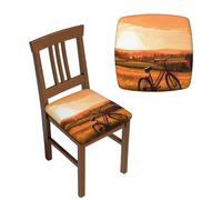 NONHAI Lot de 6 housses de siège extensibles pour salle à manger, cuisine et bureau - Housses de siège carrées amovibles et lavables avec attaches pour salle à manger, cuisine et bureau