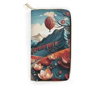 NONHAI Portefeuille en cuir pour femme avec fermeture éclair et poche à fermeture éclair pour le travail, porte-téléphone, portefeuille ultra fin avec poche à fermeture éclair pour le shopping, style,
