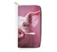 NONHAI Portefeuille en cuir pour femme avec fermeture éclair pour le travail, portefeuille pour téléphone, portefeuille ultra fin avec poche à fermeture éclair pour le shopping, style, 19,8 x 10,4 x