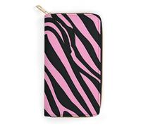 NONHAI Portefeuille pour femme en cuir imprimé zèbre pour le travail, portefeuille à fermeture éclair, porte-téléphone, sac à main long, portefeuille ultra fin avec poche à fermeture éclair pour le