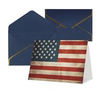 NONHAI Thinking of You Cartes de vœux vintage avec enveloppes Motif drapeau américain américain Cartes vierges pour toutes les occasions anniversaire, mariage, remerciement, encouragement
