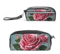 NONHAI Trousse à crayons à paillettes et roses - Grande capacité - Pour homme et femme - 20 x 10 x 5,5 cm, Style :, 20*10*5.5cm
