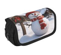 NONHAI Trousse à crayons avec motif bonhomme de neige - Trousse portable pour crayons - Organiseur de bureau - Double fermeture éclair - Style - Taille unique, Style :, Taille unique
