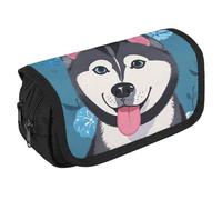 NONHAI Trousse à crayons avec motif chien husky, trousse à crayons portable, organiseur de bureau, marqueur, trousse à stylos, sac de rangement à double fermeture éclair, style, taille unique, Style