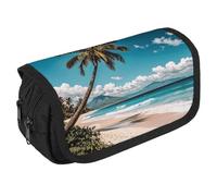 NONHAI Trousse à crayons avec motif palmier tropical hawaïen, plage, trousse à crayons portable, organiseur de bureau, marqueur, trousse à stylos, sac de rangement à double fermeture éclair, style,