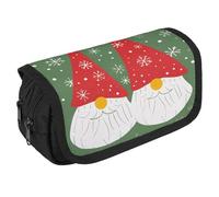 NONHAI Trousse à crayons de Noël traditionnelle avec motif nains de Noël - Trousse portable - Organiseur de bureau - Trousse à stylos - Double fermeture éclair - Style - Taille unique, Style :, Taille