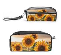 NONHAI Trousse à crayons tournesols dans les mauvaises herbes - Grande capacité - Trousse de maquillage pour homme et femme - Pour fournitures de bureau - Style : 20 x 10 x 5,5 cm, Style :,
