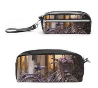NONHAI Trousse à crayons violette « Bike by The Window » - Grande capacité - Pour homme et femme - Pour fournitures de bureau - 20 x 10 x 5,5 cm, Style :, 20*10*5.5cm