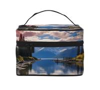 NONHAI Trousse de maquillage de voyage pour femme - Grande capacité - Fonctions cérébrales gauche et droite - Organiseur de maquillage avec poignée - Trousse de maquillage essentielle de voyage,