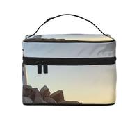 NONHAI Trousse de maquillage de voyage pour femme - Grande capacité - Guitare Old West - Organisateur de maquillage avec poignée - Trousse de maquillage essentielle de voyage, Phare Rocks Bord de mer,