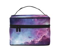 NONHAI Trousse de maquillage de voyage pour femme - Grande capacité - Motif lapin arc-en-ciel - Organisateur de maquillage avec poignée - Trousse de maquillage essentielle de voyage, Galaxy violet et