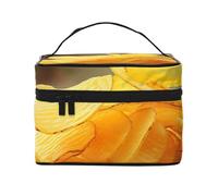 NONHAI Trousse de maquillage de voyage pour femme - Grande capacité - Nénuphar blanc - Organisateur de maquillage avec poignée - Trousse de maquillage essentielle de voyage, Chips de pommes de terre.,