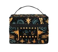 NONHAI Trousse de maquillage de voyage pour femme - Grande capacité - Nénuphar blanc - Organisateur de maquillage avec poignée - Trousse de maquillage essentielle de voyage, Primitif, Taille unique