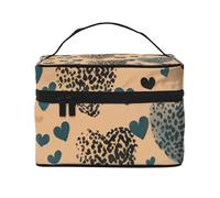 NONHAI Trousse de maquillage de voyage pour femme - Grande capacité - Trousse de toilette avec poignée - Motif léopard, Leopard Love., Taille unique