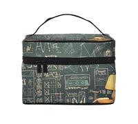 NONHAI Trousse de maquillage de voyage pour femme - Grande capacité - Trousse de toilette avec poignée - Motif coquillages et étoiles de mer, École de mathématiques, Taille unique