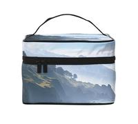 NONHAI Trousse de maquillage de voyage pour femme - Grande capacité - Trousse de toilette avec poignée - Nuages de montagne - Organiseur de maquillage avec poignée, Montagne et mer, Taille unique