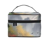 NONHAI Trousse de maquillage de voyage pour femme - Grande capacité - Trousse de toilette - Beautés naturelles - Organisateur de maquillage avec poignée - Trousse de maquillage essentielle de voyage,