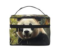 NONHAI Trousse de maquillage de voyage pour femme - Grande capacité - Trousse de toilette en forme d'écureuil animé avec poignée - Trousse de maquillage essentielle de voyage, Arbre panda, Taille