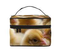 NONHAI Trousse de maquillage de voyage pour femme - Grande capacité - Trousse de toilette en forme d'écureuil animé avec poignée - Trousse de maquillage essentielle de voyage, Petits poulets, Taille