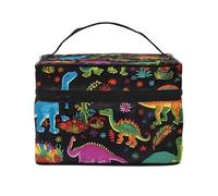 NONHAI Trousse de maquillage de voyage pour femme - Grande capacité - Trousse de toilette hérisson avec poignée - Trousse de maquillage essentielle de voyage, Dinosaure de dessin animé., Taille unique