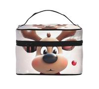 NONHAI Trousse de maquillage de voyage pour femme - Grande capacité - Trousse de toilette hérisson avec poignée - Trousse de maquillage essentielle de voyage, Joli renne de Noël., Taille unique