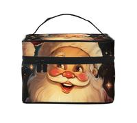 NONHAI Trousse de maquillage de voyage pour femme - Grande capacité - Trousse de toilette moderne à fleurs avec poignée - Trousse de maquillage essentielle de voyage, Merry Christmas, Taille unique