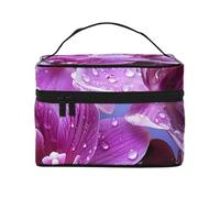 NONHAI Trousse de maquillage de voyage pour femme - Grande capacité - Trousse de toilette violette - Papillon prune - Organisateur de maquillage avec poignée - Trousse de maquillage essentielle de