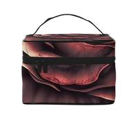 NONHAI Trousse de maquillage de voyage pour femme - Trousse de toilette portable de grande capacité - Feuilles longues vertes - Organisateur de maquillage avec poignée - Trousse de maquillage