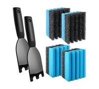 NonMiFyR 12 Pièces Grill Pan Scraping Grattoir avec Éponges Double Face en Nylon pour Nettoyage Efficace des Grills sans Rayures Adapté à La Préparation de Rep, 12 Pièces