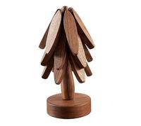 NonMiFyR 3 Pièces sous-Verres Décoration Centre de Table Set de Tapis Isolant en Bois Support pour Boisson Pad Antidérapant Adapté pour Salon Bureau Cuisine Hô, Brun
