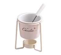 NonMiFyR Appareil à Fondue Au Chocolat, à Tapas, à Faire Fondre Le Fromage, Chauffe-beurre avec Support En Fer pour Cafés, Pique-niques, Mariages, Réceptions, Blanc