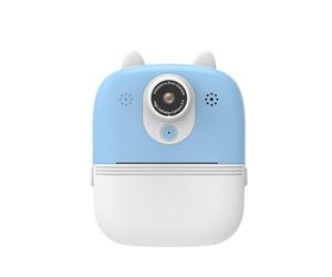 NonMiFyR Appareil Photo Instantané Enfant avec Double Objectif Impression Instantanée Écran Compact Prise de Vue Simple Convient aux Enfants Loisirs Créatifs Fêtes Sorties Familiales, Bleu