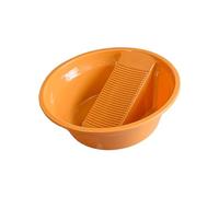 NonMiFyR Bassine à Laver Linge Bac à Main avec Planche Intégrée Lavabo Portable Antidérapant En Pp Épais Parfait pour Lingerie et Chaussettes à Utiliser Maison, orange