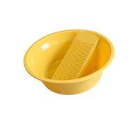 NonMiFyR Bassine à Laver Linge Bac à Main avec Planche Intégrée Lavabo Portable Antidérapant En Pp Épais Parfait pour Lingerie et Chaussettes à Utiliser Maison, jaune