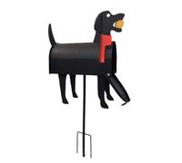 NonMiFyR Boîte aux Lettres Décorative Silhouette Animale Fer Fonctionnalité Postale Montage Rapide Adaptée pour Jardin Résidence Terrasse Espace Extérieur, Noir Chien, 30 30 12 Cm