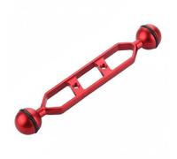 NonMiFyR Bras de Lampe de Plongée Extension pour Appareil Photo sous-Marin Structure Solide en Alliage d'Aluminium Montage à Double Boule pour Réglage Précis, Rouge, 7 Pouces