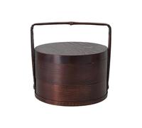 NonMiFyR Coffret Cadeau En Bois Robuste avec Poignée, Portable, pour 2 Unités, Idéal pour La Maison Ou Les s En Plein Air, Brun Foncé, 15x15x20 Cm