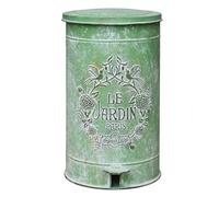 NonMiFyR Corbeille à Déchets à Pédale Extérieur Métal Emboutie Décorative Allure Ancienne Rétro Utilisation Simple Adaptée aux Patios Jardins Maisons Rurales Allées Fleuries, HA1467