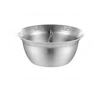 NonMiFyR Double Compartiment Inox Séparation Épaisse Forme Ronde Polyvalente Adaptée Réunion Familiale Repas Collectif Cuisine Professionnelle, 26CM, Silver Divided