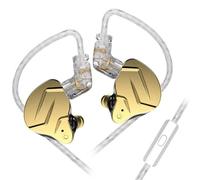 NonMiFyR Écouteurs Intra Auriculaires Gaming Casque Filaire Oreillettes Micro Commande Multifonction Son Clair Immersif Basses Renforcées Driver Dynamique 10, Doré, avec Microphone