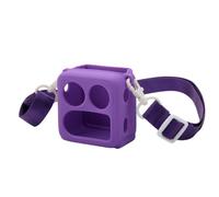 NonMiFyR Étui Audio Enfant Yoto Mini Coque Housse Protection Silicone Anti Rayures et Chutes avec Sangle Épaule Réglable Découpes Boutons Ports Cartes Accès, Violet