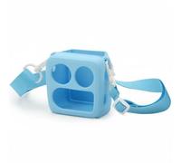 NonMiFyR Étui Audio Enfant Yoto Mini Coque Housse Protection Silicone Anti Rayures et Chutes avec Sangle Épaule Réglable Découpes Boutons Ports Cartes Accès, Bleu Ciel