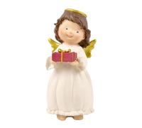 NonMiFyR Figurine D'ange En Résine, Mignonne, de 12,4 Cm de Haut, Tenant Une Boîte Cadeau, Décoration pour Bureau, Salon, étagère Ou Meuble.